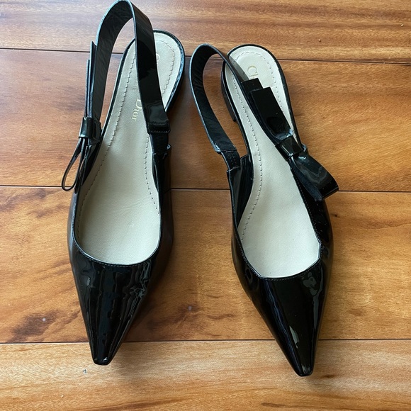 Dior Patent Leather bow slingback shoes size 39 - Picture 2 of 9